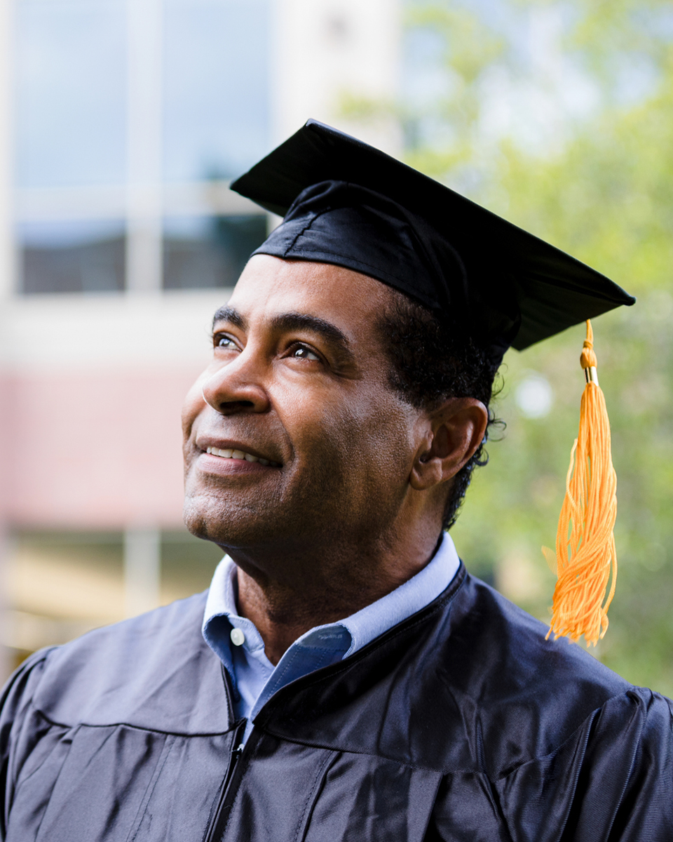 Man graduating