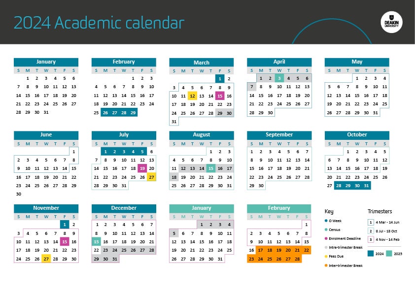 Academic Calendars Deakin