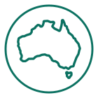 Minimalist icon of Australia